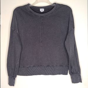 Peyton Jensen XS oversized gray crewneck sweatshirt